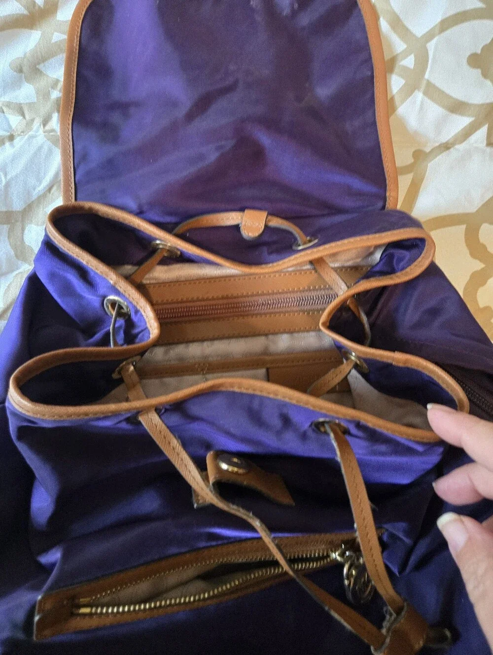 Michael Kors Kempton Purple Nylon Backpack Bag